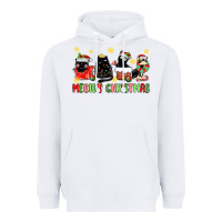 White meowy christmas cats Heavyweight Hoodie - MaliasSmallBusiness