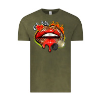 Vintage Olive race lips Vintage Tee - AdoDesignShop