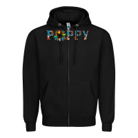 Black poppy cowhide sunflower Zipper Hoodie - Jasminsmagicworld