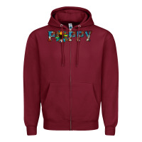 Burgundy poppy cowhide sunflower Zipper Hoodie - Jasminsmagicworld