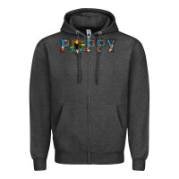 Charcoal Heather poppy cowhide sunflower Zipper Hoodie - Jasminsmagicworld