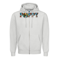 Dove Grey poppy cowhide sunflower Zipper Hoodie - Jasminsmagicworld