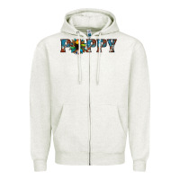 Oatmeal Heather poppy cowhide sunflower Zipper Hoodie - Jasminsmagicworld