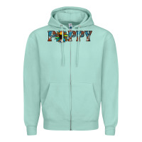 Seafoam poppy cowhide sunflower Zipper Hoodie - Jasminsmagicworld