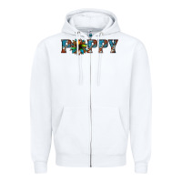White poppy cowhide sunflower Zipper Hoodie - Jasminsmagicworld