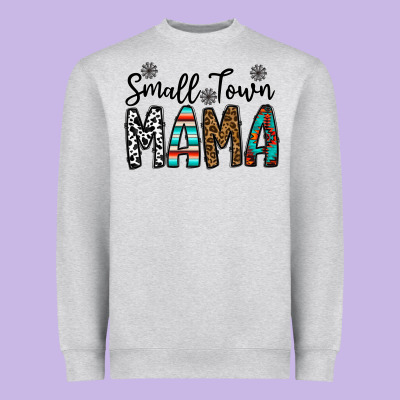 Small Town Mama Heavyweight Sweatshirt Designed By Cowhidedigitalart