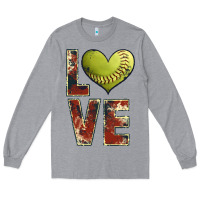 Heather Grey softball love Long Sleeve Tee - JahusDesignShop