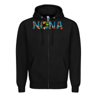 Black nana cowhide sunflower Zipper Hoodie - Jasminsmagicworld