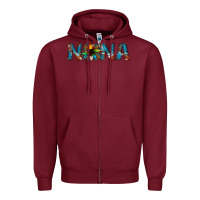 Burgundy nana cowhide sunflower Zipper Hoodie - Jasminsmagicworld