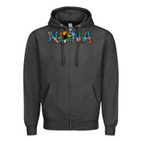 Charcoal Heather nana cowhide sunflower Zipper Hoodie - Jasminsmagicworld