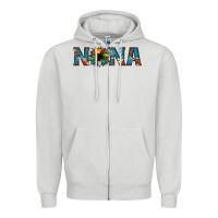 Dove Grey nana cowhide sunflower Zipper Hoodie - Jasminsmagicworld