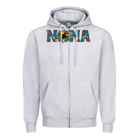 Heather Grey nana cowhide sunflower Zipper Hoodie - Jasminsmagicworld