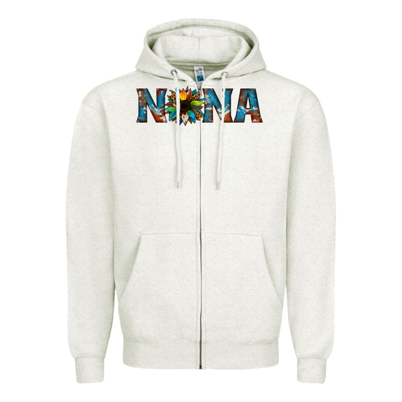 Nana Cowhide Sunflower Zipper Hoodie by Jasminsmagicworld | Teevron