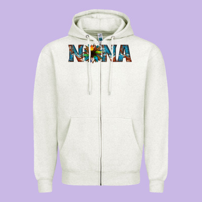 Nana Cowhide Sunflower Zipper Hoodie Designed By Jasminsmagicworld