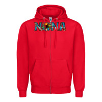 Red nana cowhide sunflower Zipper Hoodie - Jasminsmagicworld