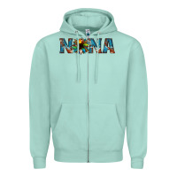 Seafoam nana cowhide sunflower Zipper Hoodie - Jasminsmagicworld