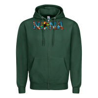 Sports Green nana cowhide sunflower Zipper Hoodie - Jasminsmagicworld
