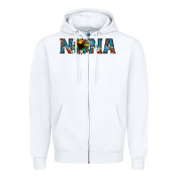 White nana cowhide sunflower Zipper Hoodie - Jasminsmagicworld