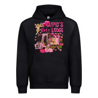 Black Cupid's love lodge with truck Valentine's Day Urban Hoodie - HowdyJamesFarm
