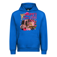 Cobalt Cupid's love lodge with truck Valentine's Day Urban Hoodie - HowdyJamesFarm