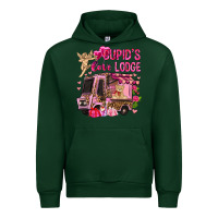 Forest Green Cupid's love lodge with truck Valentine's Day Urban Hoodie - HowdyJamesFarm