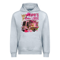 Heather Grey Cupid's love lodge with truck Valentine's Day Urban Hoodie - HowdyJamesFarm