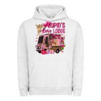 Pigment Lunar Rock Cupid's love lodge with truck Valentine's Day Urban Hoodie - HowdyJamesFarm