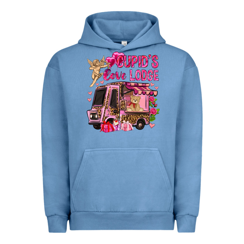 Cupid's Love Lodge With Truck Valentine's Day Urban Hoodie by HowdyJamesFarm | Teevron