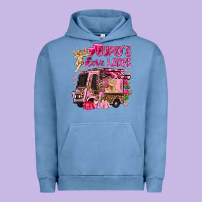 Cupid's Love Lodge With Truck Valentine's Day Urban Hoodie Designed By Howdyjamesfarm