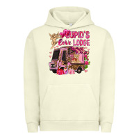 Pigment Pistachio Cupid's love lodge with truck Valentine's Day Urban Hoodie - HowdyJamesFarm