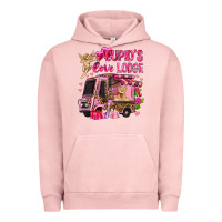 Pigment Salmon Cupid's love lodge with truck Valentine's Day Urban Hoodie - HowdyJamesFarm