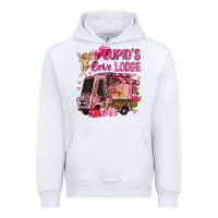 White Cupid's love lodge with truck Valentine's Day Urban Hoodie - HowdyJamesFarm