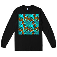 Black turquoise leopard seamless pattern Long Sleeve Tee - BundleAndBundleShop
