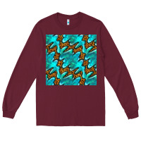 Burgundy turquoise leopard seamless pattern Long Sleeve Tee - BundleAndBundleShop