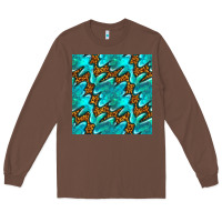 Chestnut turquoise leopard seamless pattern Long Sleeve Tee - BundleAndBundleShop