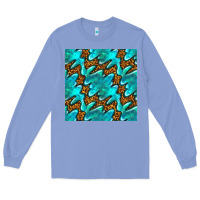 Turquoise Leopard Seamless Pattern Long Sleeve Tee | Teevron