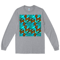 Heather Grey turquoise leopard seamless pattern Long Sleeve Tee - BundleAndBundleShop