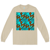 Mushroom turquoise leopard seamless pattern Long Sleeve Tee - BundleAndBundleShop