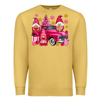 Antique Gold Pink christmas gnomes truck Premium Sweatshirt - NancyCooperArtShop