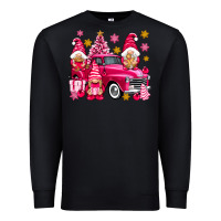 Black Pink christmas gnomes truck Premium Sweatshirt - NancyCooperArtShop