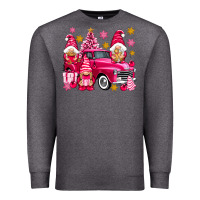 Charcoal Heather Pink christmas gnomes truck Premium Sweatshirt - NancyCooperArtShop