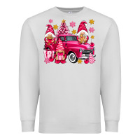 Dove Grey Pink christmas gnomes truck Premium Sweatshirt - NancyCooperArtShop