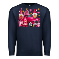 Navy Pink christmas gnomes truck Premium Sweatshirt - NancyCooperArtShop