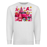 Oatmeal Heather Pink christmas gnomes truck Premium Sweatshirt - NancyCooperArtShop