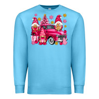 Ocean Blue Pink christmas gnomes truck Premium Sweatshirt - NancyCooperArtShop