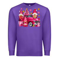 Purple Pink christmas gnomes truck Premium Sweatshirt - NancyCooperArtShop