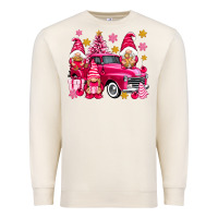 Sandshell Pink christmas gnomes truck Premium Sweatshirt - NancyCooperArtShop