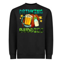 Black drinking buddies with baby bottle and beer Heavyweight Sweatshirt - HRA Design Shop