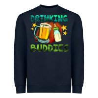 Navy drinking buddies with baby bottle and beer Heavyweight Sweatshirt - HRA Design Shop