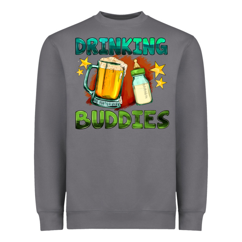 Drinking Buddies With Baby Bottle And Beer Heavyweight Sweatshirt by HRA Design Shop | Teevron
